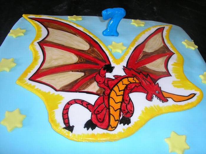 לבנים עוגת יום הולדת דרגונבויד מ בקוגן דרקון