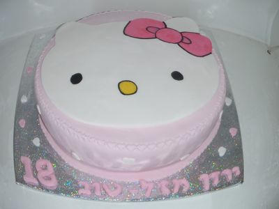 עוגה ליום הולדת ראש מעוצב כעוגה הלו קיטי