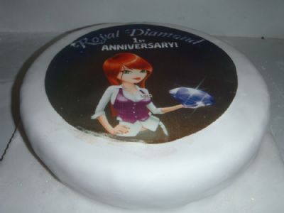 עוגה עם לוגו החברה יהלום