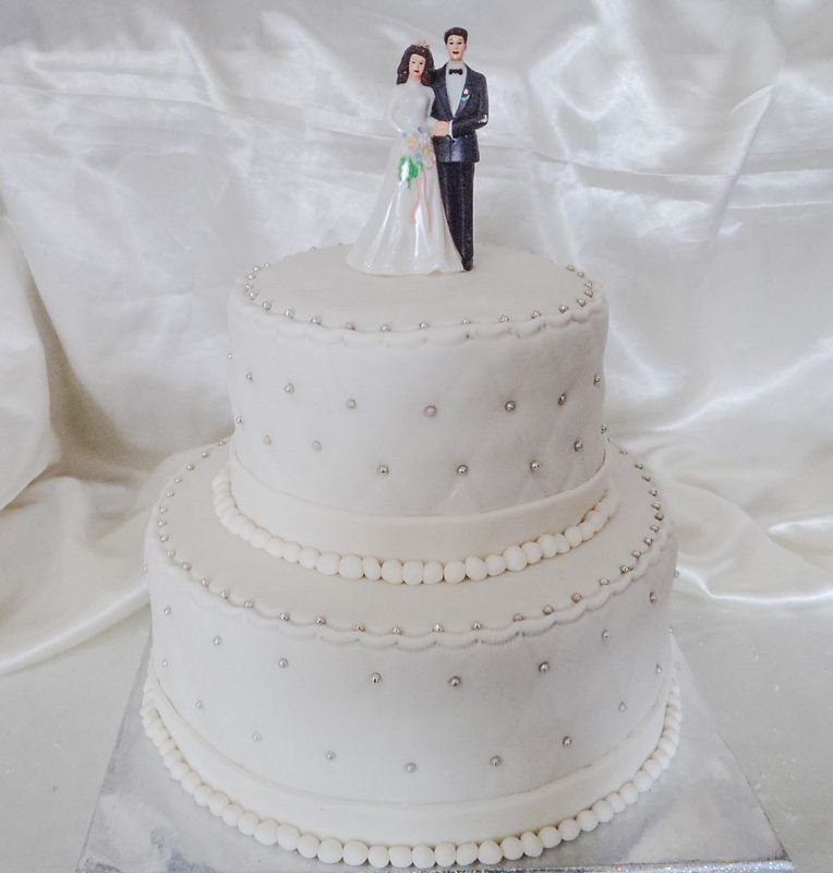 עוגת חתונה קומות כפולות עם אבנים מוכספים