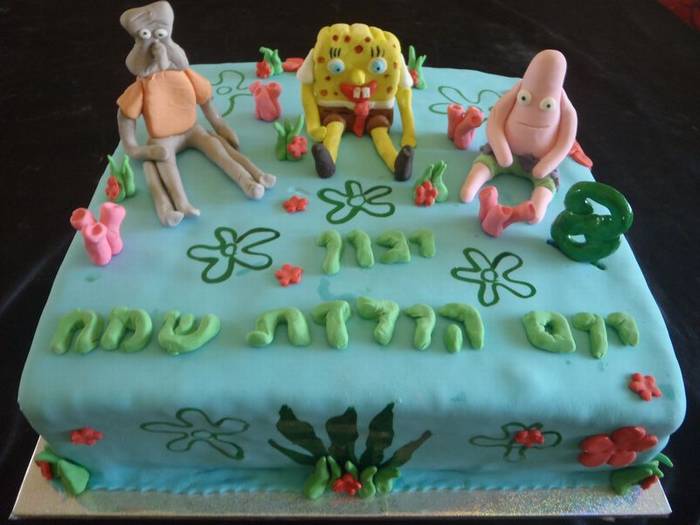 עוגת יום הולדת בוב ספוג וחבריו