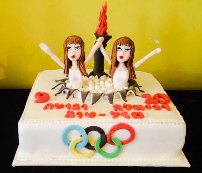 עוגת יום הולדת בנות מפוסלת הקשורה ל אולמפיאדה