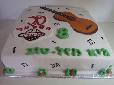 עוגת יום הולדת בנים הפועל תל אביב ו גיטרה