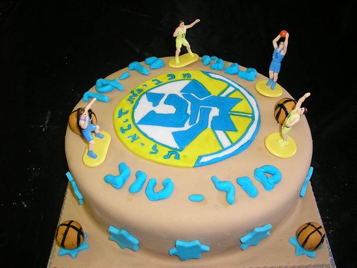 עוגת יום הולדת בנים מכבי תל אביב כדורסל ושחקנים