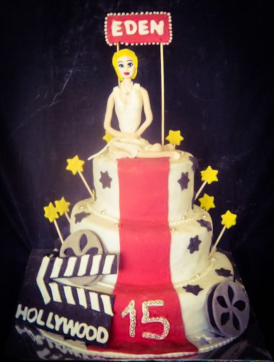 עוגת יום הולדת בסיגנון הוליווד עם מרלין מונרו סרטי צילום ו מצלמה (2)