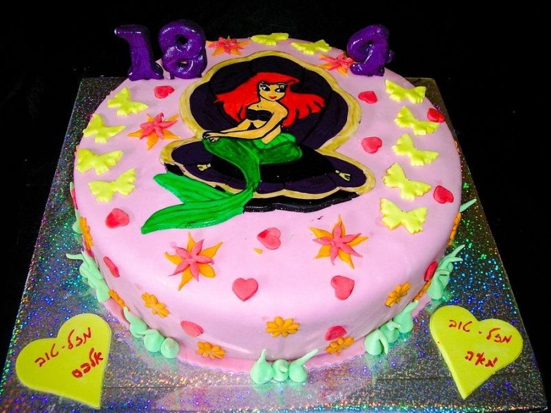 עוגת יום הולדת בת הים הקטנה