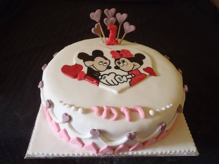 עוגת יום הולדת גיל שנה מיקי ומיני מאוס