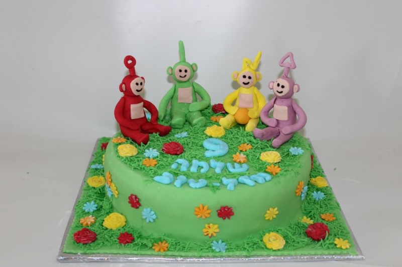 עוגת יום הולדת טלטביז מפוסלים