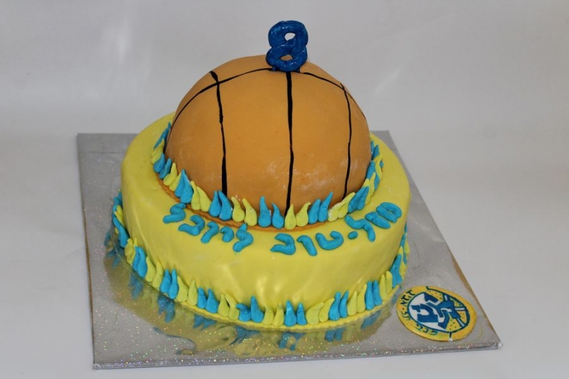 עוגת יום הולדת כדור כדורסל מכבי תל אביב