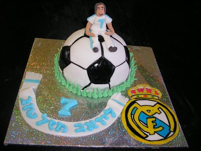 עוגת יום הולדת כדורגל שחקן לוגו ריאל מדריד