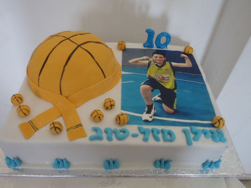 עוגת יום הולדת כדורסל לאילן הדפסה