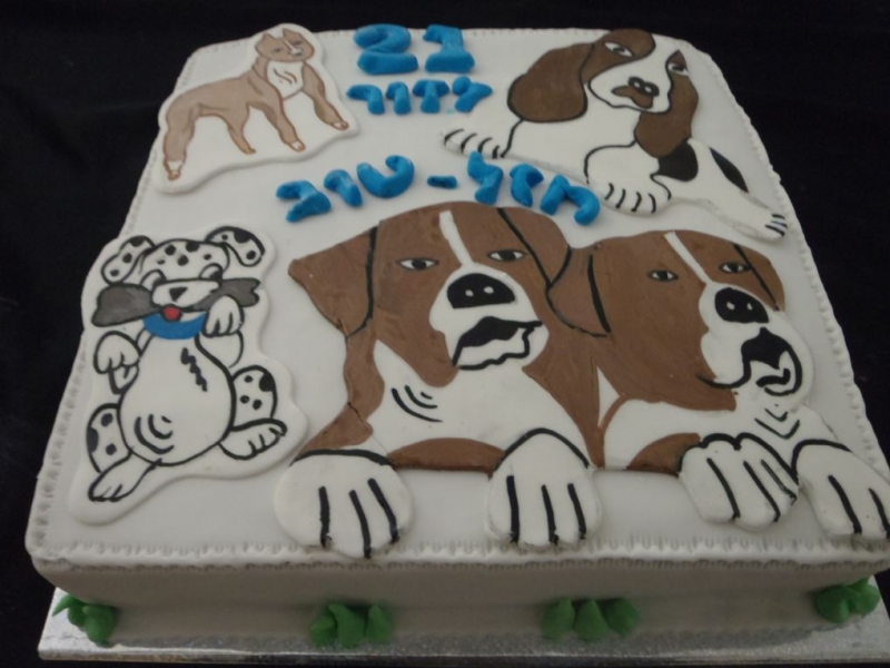 עוגת יום הולדת כלב הכלבים של דור