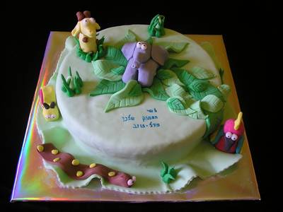 עוגת יום הולדת לבנים גן חיות