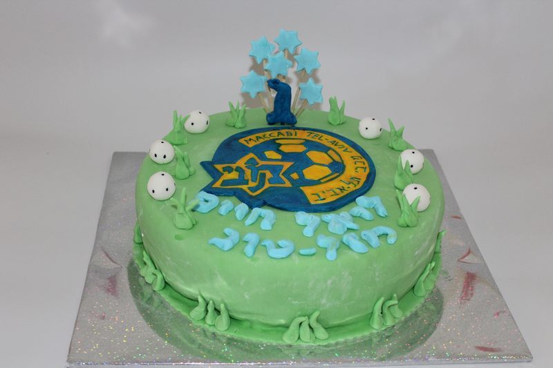 עוגת יום הולדת לוגו מכבי תל אביב כדורגל