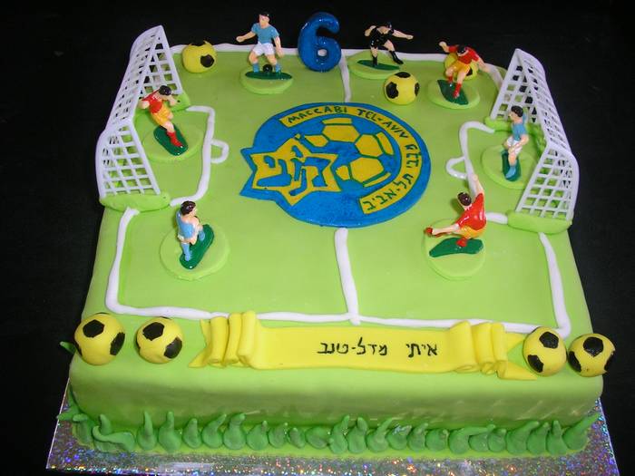 עוגת יום הולדת מגרש כדורגל מכבי תל אביב