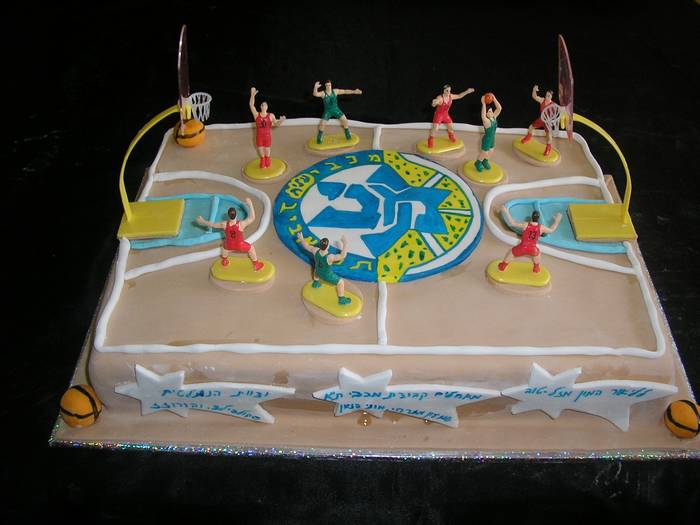 עוגת יום הולדת מגרש כדורסל מכבי תל אביב