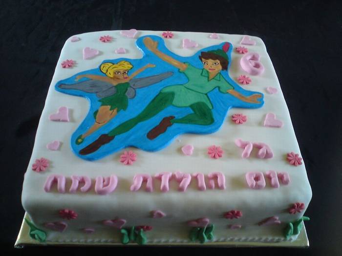 עוגת יום הולדת פיטר פן ו טינקרבל