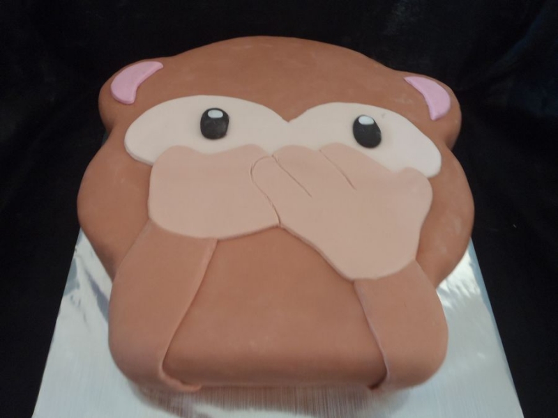 עוגת יום הולדת קוף מעוצב כעוגה